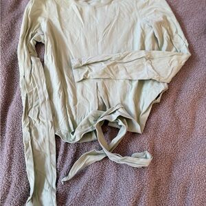lululemon athletica Sage Green Tie-Front Long Sleeve Top